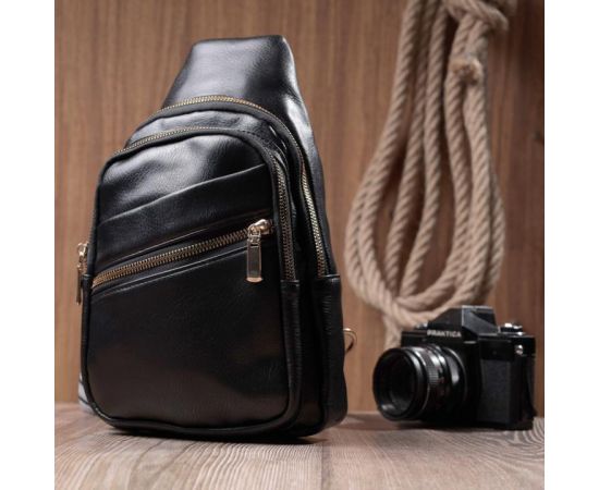 Купить Интересная женская сумка с одной лямкой через плечо из экокожи Vintage 22759 Черный, фото , изображение 9, характеристики, отзывы