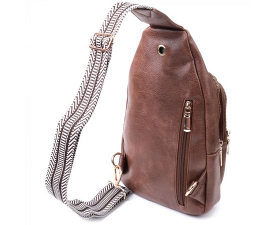 Купить Модная женская сумка с одной лямкой через плечо из экокожи Vintage 22760 Коричневый, фото , изображение 2, характеристики, отзывы