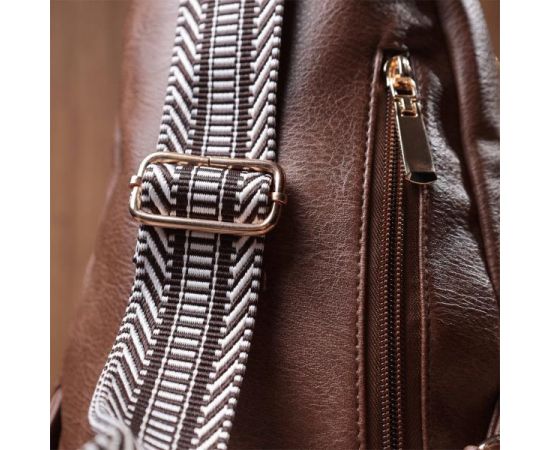 Купить Модная женская сумка с одной лямкой через плечо из экокожи Vintage 22760 Коричневый, фото , изображение 11, характеристики, отзывы