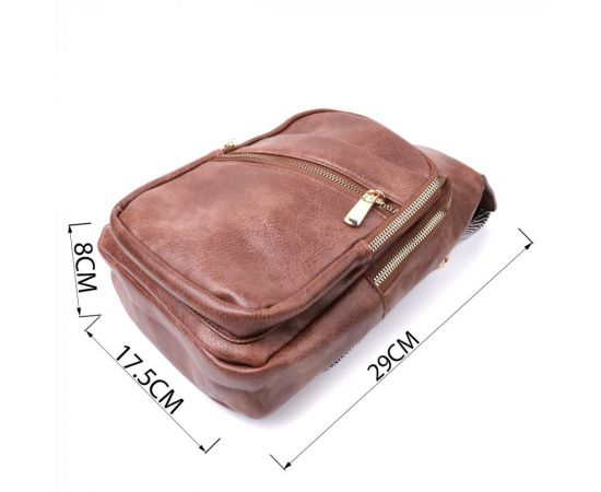 Купить Модная женская сумка с одной лямкой через плечо из экокожи Vintage 22760 Коричневый, фото , изображение 3, характеристики, отзывы