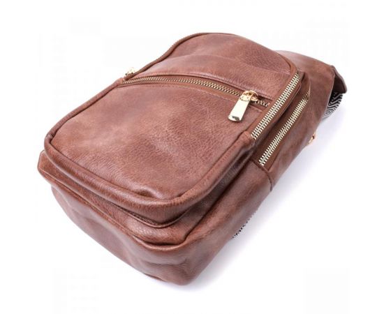 Купить Модная женская сумка с одной лямкой через плечо из экокожи Vintage 22760 Коричневый, фото , изображение 6, характеристики, отзывы