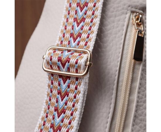 Купить Популярная женская сумка с одной лямкой через плечо из крупнозернистой экокожи Vintage 22761 Молочный, фото , изображение 12, характеристики, отзывы