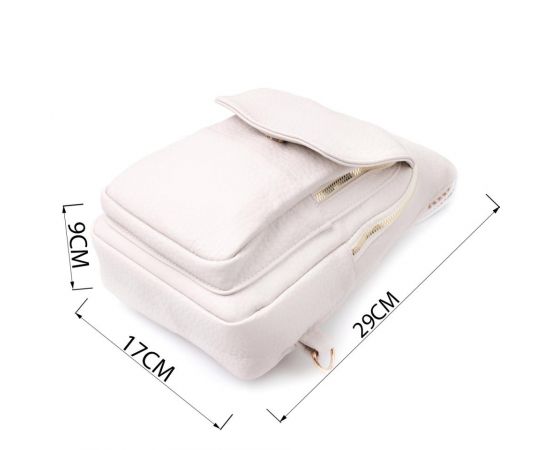 Купить Популярная женская сумка с одной лямкой через плечо из крупнозернистой экокожи Vintage 22761 Молочный, фото , изображение 3, характеристики, отзывы