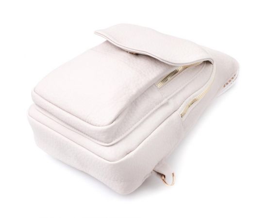 Купить Популярная женская сумка с одной лямкой через плечо из крупнозернистой экокожи Vintage 22761 Молочный, фото , изображение 6, характеристики, отзывы