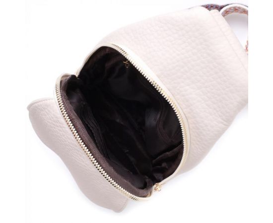 Купить Популярная женская сумка с одной лямкой через плечо из крупнозернистой экокожи Vintage 22761 Молочный, фото , изображение 7, характеристики, отзывы