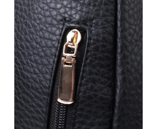 Купить Удобная женская сумка с одной лямкой через плечо из крупнозернистой экокожи Vintage 22763 Черный, фото , изображение 6, характеристики, отзывы