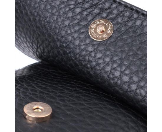 Купить Удобная женская сумка с одной лямкой через плечо из крупнозернистой экокожи Vintage 22763 Черный, фото , изображение 7, характеристики, отзывы