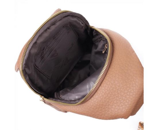 Купить Практичная женская сумка с одной лямкой через плечо из крупнозернистой экокожи Vintage 22764 Коричневый, фото , изображение 7, характеристики, отзывы