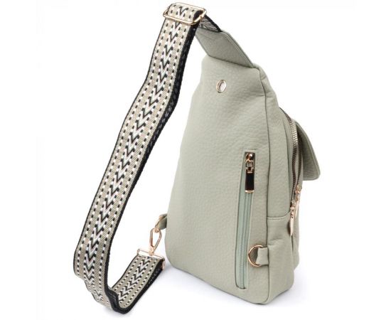 Купить Великолепная женская сумка с одной лямкой через плечо из крупнозернистой экокожи Vintage 22765 Фисташковый, фото , изображение 2, характеристики, отзывы