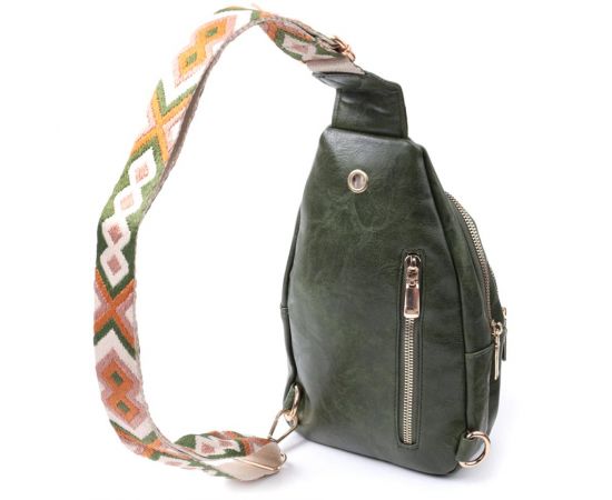 Купить Сумка компактного размера с одной лямкой через плечо из гладкой экокожи Vintage 22771 Зеленый, фото , изображение 2, характеристики, отзывы