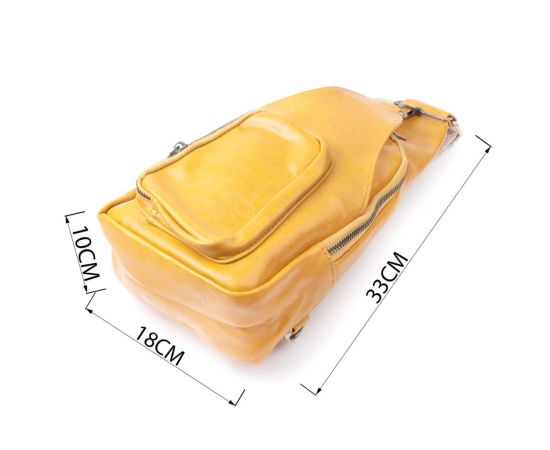 Купить Яркая женская сумка из экокожи с акцентом на текстильную лямку Vintage 22775 Желтый, фото , изображение 3, характеристики, отзывы