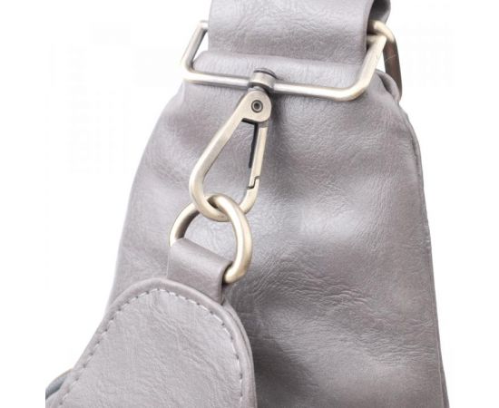 Купить Удобная женская сумка из экокожи с акцентом на текстильную лямку Vintage 22777 Серый, фото , изображение 5, характеристики, отзывы