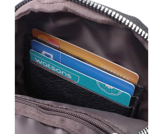 Купить Сумка для женщин через плечо из экокожи с акцентом на текстильную лямку Vintage 22781 Черный, фото , изображение 7, характеристики, отзывы