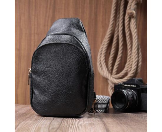 Купить Сумка для женщин через плечо из экокожи с акцентом на текстильную лямку Vintage 22781 Черный, фото , изображение 9, характеристики, отзывы