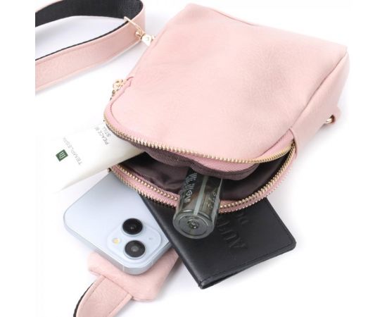 Купить Маленькая женская сумка через плечо из экокожи Vintage 22782 Розовый, фото , изображение 8, характеристики, отзывы