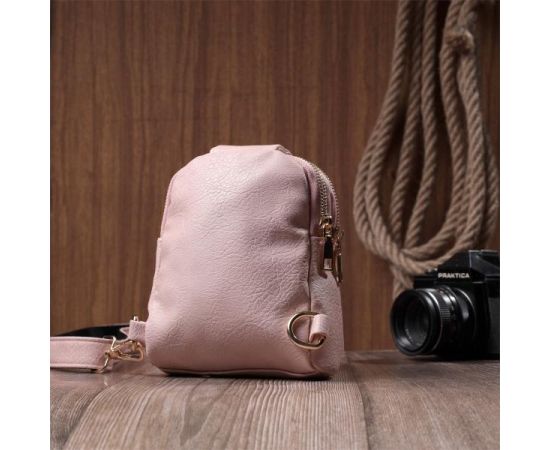 Купить Маленькая женская сумка через плечо из экокожи Vintage 22782 Розовый, фото , изображение 10, характеристики, отзывы