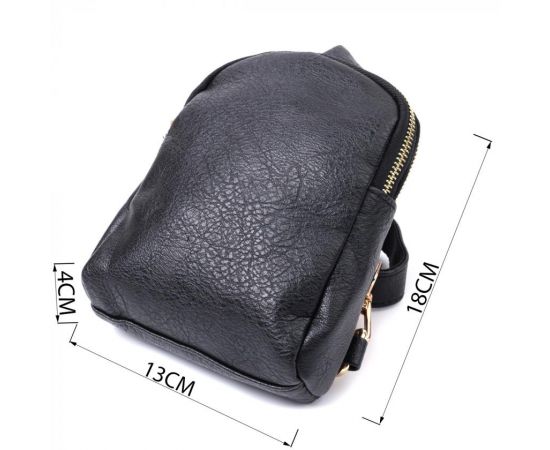 Купить Небольшая женская сумка через плечо на два отделения из экокожи Vintage 22784 Черный, фото , изображение 3, характеристики, отзывы