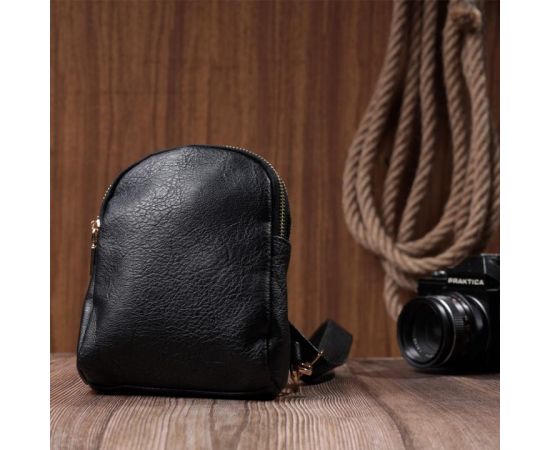 Купить Небольшая женская сумка через плечо на два отделения из экокожи Vintage 22784 Черный, фото , изображение 9, характеристики, отзывы