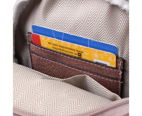 Купить Стильная женская сумка через плечо с отверстием для наушников из экокожи Vintage 22786 Коричневый, фото , изображение 8, характеристики, отзывы