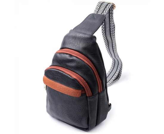 Купить Удобная женская сумка через плечо с отверстием для наушников из экокожи Vintage 22787 Черный, фото , характеристики, отзывы