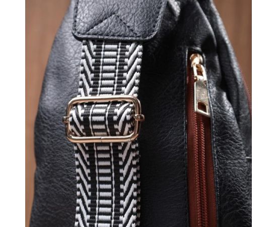 Купить Удобная женская сумка через плечо с отверстием для наушников из экокожи Vintage 22787 Черный, фото , изображение 12, характеристики, отзывы