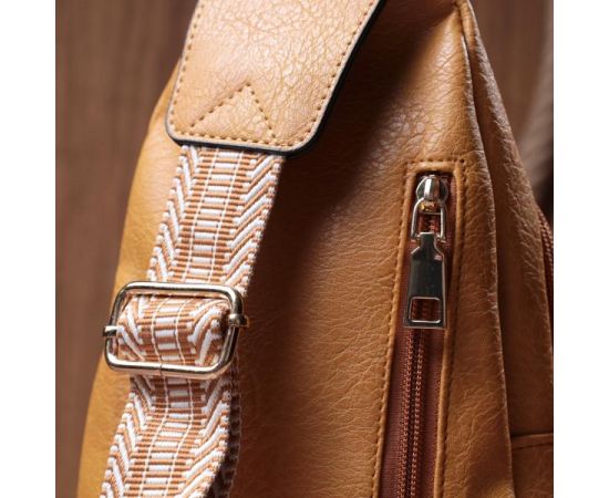 Купить Яркая женская сумка через плечо с отверстием для наушников из экокожи Vintage 22788 Желтый, фото , изображение 11, характеристики, отзывы