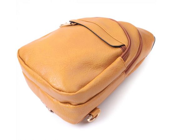 Купить Яркая женская сумка через плечо с отверстием для наушников из экокожи Vintage 22788 Желтый, фото , изображение 6, характеристики, отзывы