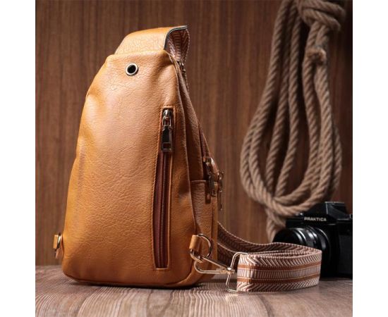 Купить Яркая женская сумка через плечо с отверстием для наушников из экокожи Vintage 22788 Желтый, фото , изображение 10, характеристики, отзывы