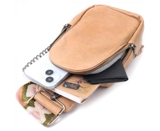 Купить Сумка через плечо для женщин из экокожи Vintage 22790 Светло-коричневый, фото , изображение 8, характеристики, отзывы