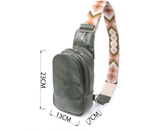 Купить Красивая сумка через плечо в модном цвете из экокожи Vintage 22791 Зеленый, фото , изображение 3, характеристики, отзывы