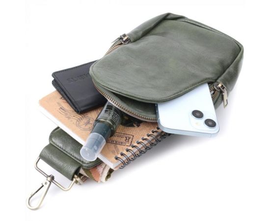 Купить Красивая сумка через плечо в модном цвете из экокожи Vintage 22791 Зеленый, фото , изображение 7, характеристики, отзывы