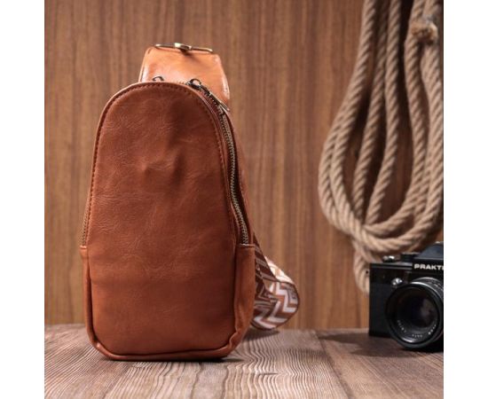 Купить Интересная сумка через плечо в модном цвете из экокожи Vintage 22793 Рыжий, фото , изображение 9, характеристики, отзывы