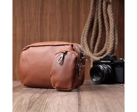 Купить Женская сумка кросс-боди с монетницей из экокожи Vintage 22795 Рыжий, фото , изображение 10, характеристики, отзывы