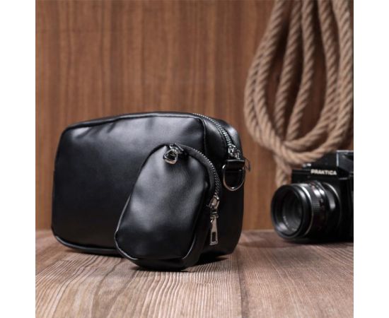 Придбати Удобная женская сумка кросс-боди с монетницей из экокожи Vintage 22796 Черный, image , зображення 11, характеристики, відгуки