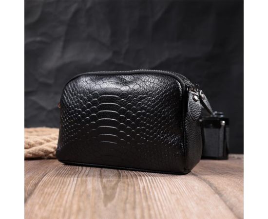 Купить Компактная сумка для женщин на два отделения из натуральной кожи Vintage 22799 Черный, фото , изображение 12, характеристики, отзывы