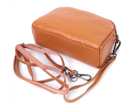 Купить Небольшая сумка для женщин на два отделения из натуральной кожи Vintage 22800 Рыжий, фото , изображение 5, характеристики, отзывы