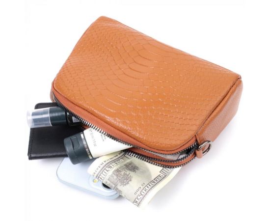 Купить Небольшая сумка для женщин на два отделения из натуральной кожи Vintage 22800 Рыжий, фото , изображение 8, характеристики, отзывы