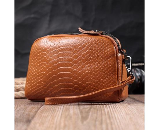 Купить Небольшая сумка для женщин на два отделения из натуральной кожи Vintage 22800 Рыжий, фото , изображение 9, характеристики, отзывы