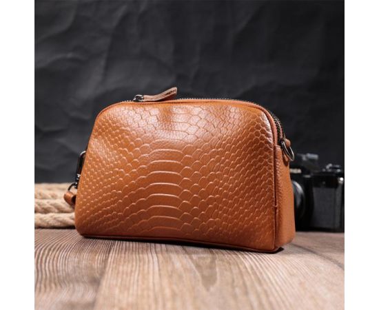 Купить Небольшая сумка для женщин на два отделения из натуральной кожи Vintage 22800 Рыжий, фото , изображение 10, характеристики, отзывы