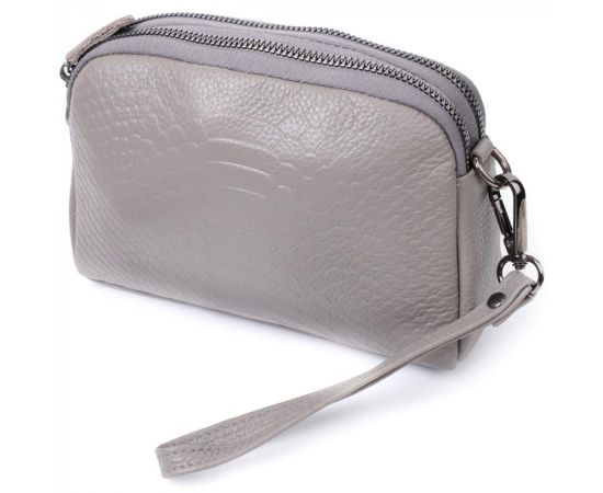 Купить Женская небольшая сумка на два отделения из натуральной кожи Vintage 22801 Серый, фото , характеристики, отзывы
