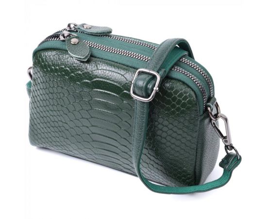 Купить Женская компактная сумка на два отделения из натуральной кожи Vintage 22802 Зеленый, фото , изображение 2, характеристики, отзывы