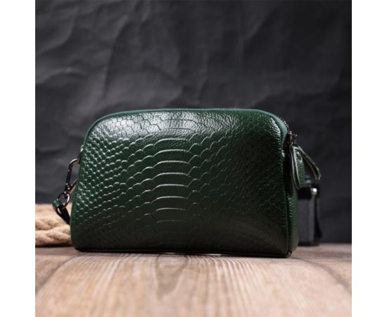 Купить Женская компактная сумка на два отделения из натуральной кожи Vintage 22802 Зеленый, фото , изображение 13, характеристики, отзывы