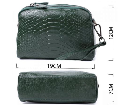 Купить Женская компактная сумка на два отделения из натуральной кожи Vintage 22802 Зеленый, фото , изображение 3, характеристики, отзывы