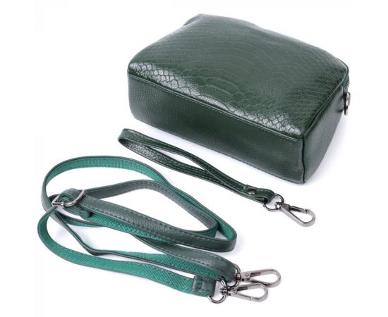 Купить Женская компактная сумка на два отделения из натуральной кожи Vintage 22802 Зеленый, фото , изображение 8, характеристики, отзывы