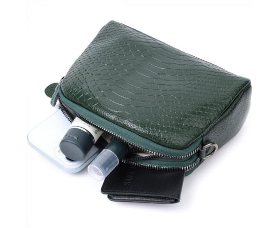 Купить Женская компактная сумка на два отделения из натуральной кожи Vintage 22802 Зеленый, фото , изображение 10, характеристики, отзывы