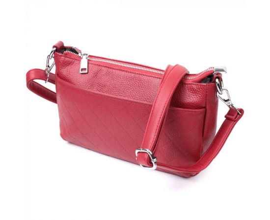 Купить Женская сумка среднего размера на три отделения из натуральной кожи Vintage 22803 Красный, фото , изображение 2, характеристики, отзывы