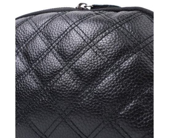 Купить Женская сумка прошита ромбами на лицевой стороне из натуральной кожи Vintage 22807 Черный, фото , изображение 7, характеристики, отзывы