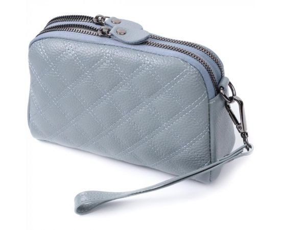 Придбати Элегантная женская сумка прошита ромбами на лицевой стороне из натуральной кожи Vintage 22808 Синий, image , характеристики, відгуки