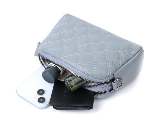 Придбати Элегантная женская сумка прошита ромбами на лицевой стороне из натуральной кожи Vintage 22808 Синий, image , зображення 11, характеристики, відгуки