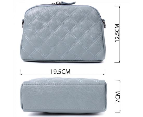 Придбати Элегантная женская сумка прошита ромбами на лицевой стороне из натуральной кожи Vintage 22808 Синий, image , зображення 3, характеристики, відгуки